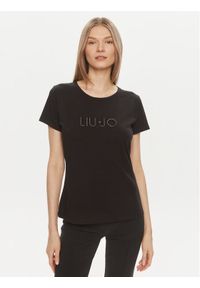 Liu Jo Sport T-Shirt TA4136 JS003 Czarny Regular Fit. Kolor: czarny. Materiał: bawełna. Styl: sportowy