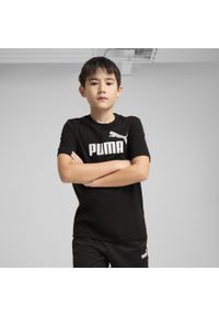Puma - Młodzieżowa koszulka Essentials Colour z logo No.1 PUMA Black. Kolor: czarny. Materiał: guma. Wzór: nadruk. Sport: joga i pilates