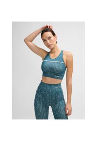 Bezszwowy biustonosz dla kobiet Hummel MT Drops. Kolor: wielokolorowy, niebieski, zielony. Sport: joga i pilates #1