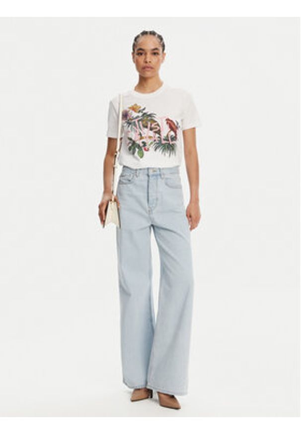 Just Cavalli T-Shirt 78PAHA01 Biały Regular Fit. Kolor: biały. Materiał: bawełna