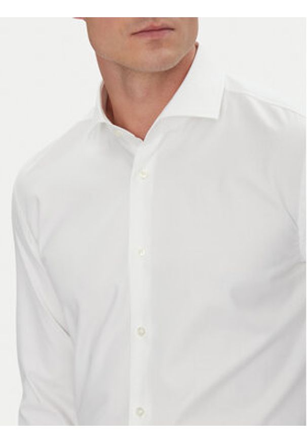 BOSS Koszula H-Hank 50538962 Biały Slim Fit. Kolor: biały. Materiał: bawełna