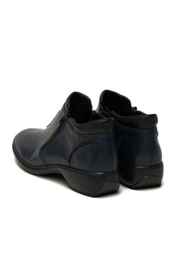 Rieker Botki L3882-15 Granatowy. Kolor: niebieski. Materiał: skóra