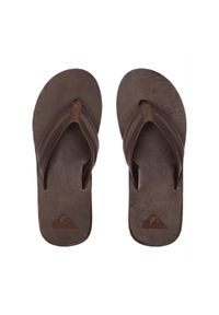 Japonki plażowe męskie Quiksilver Carver Leather. Okazja: na plażę. Kolor: brązowy. Sport: pływanie #1