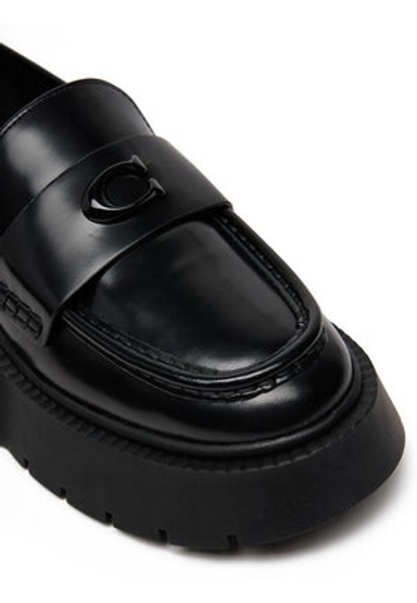 Coach Loafersy Leah CZ382 Czarny. Kolor: czarny. Materiał: skóra