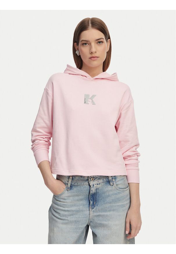Karl Lagerfeld Jeans Bluza B2W20037 Różowy jasny Regular Fit. Kolor: różowy. Materiał: bawełna