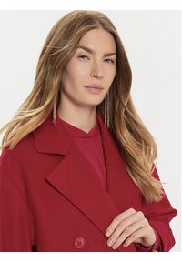 TwinSet - TWINSET Płaszcz wełniany 242TT2203 Czerwony Loose Fit. Kolor: czerwony. Materiał: wełna #3