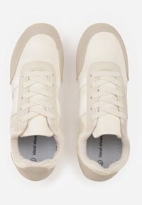 Born2be - Beżowe Sneakersy Kultowe Tenisówki z Marszczeniem przy Pięcie Rhodophine. Okazja: na co dzień. Kolor: beżowy. Materiał: jeans. Szerokość cholewki: normalna. Wzór: gładki #5