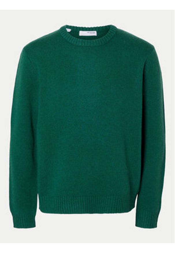 Selected Homme Sweter 16094643 Zielony Regular Fit. Kolor: zielony. Materiał: syntetyk
