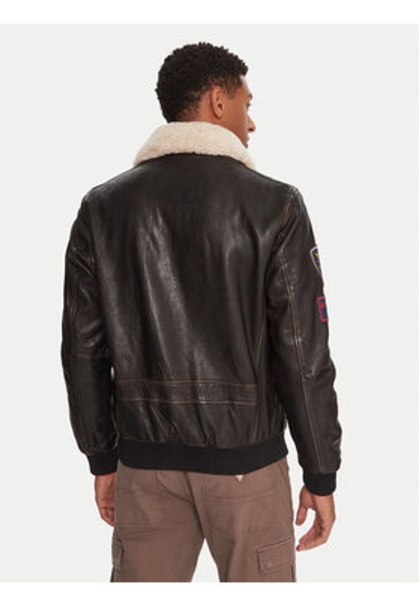 Milestone Kurtka skórzana MSMatti 531070 60400 Czarny Regular Fit. Kolor: czarny. Materiał: skóra