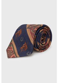 Polo Ralph Lauren krawat wełniany kolor granatowy. Kolor: niebieski. Materiał: wełna #1