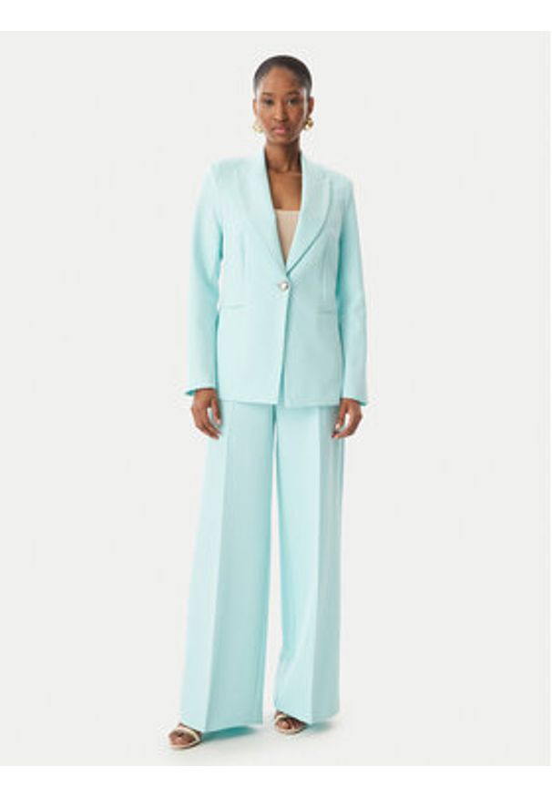 Maryley Spodnie materiałowe 6EB680/43AC Turkusowy Regular Fit. Kolor: turkusowy. Materiał: syntetyk