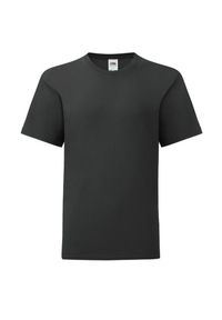 FRUIT OF THE LOOM - Koszulka Dziecięca Iconic 150 Plain T-shirt. Kolor: czarny