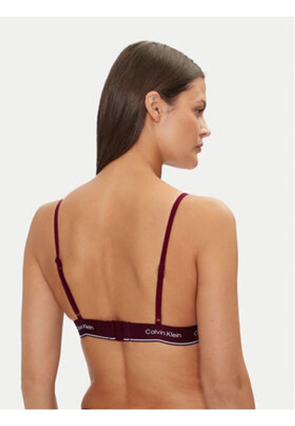 Calvin Klein Swimwear Góra od bikini KW0KW02424 Bordowy. Kolor: czerwony. Materiał: syntetyk