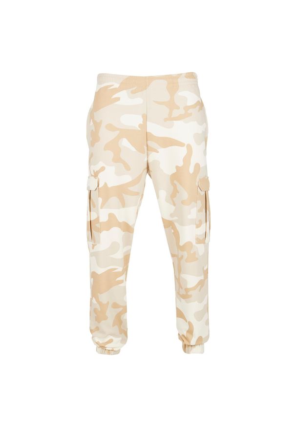 Spodnie dresowe Cargo Urban Classics Wide Camo. Kolor: beżowy. Materiał: dresówka. Sport: bieganie