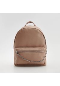 Reserved - Plecak z ozdobnym łańcuszkiem - Kremowy. Kolor: kremowy #1