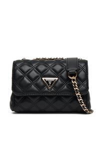 Guess Torebka Giully II Mini HWQG96 73740 Czarny. Kolor: czarny. Materiał: skórzane