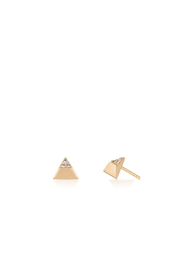 W.KRUK - Kolczyki trójkąty. Wzór: geometria. Kamień szlachetny: kryształ, cyrkonia, brylant