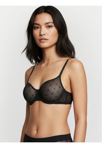 DKNY Biustonosz z fiszbiną DK4039 Czarny. Kolor: czarny. Materiał: syntetyk
