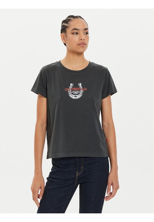 Levi's® T-Shirt Graphic A8804-0027 Czarny Boxy Fit. Kolor: czarny. Materiał: bawełna