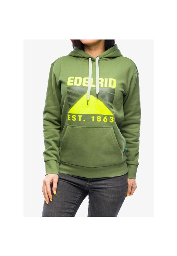 EDELRID - Bluza z kapturem damska Edelrid Spotter Hoody IV. Typ kołnierza: kaptur. Kolor: zielony