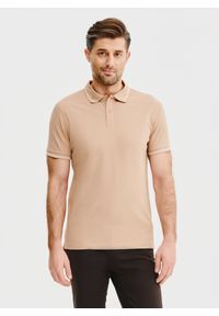 Pako Lorente - PAKO LORENTE – T-shirt polo w kolorze brązowym. Okazja: na co dzień. Typ kołnierza: polo. Kolor: brązowy, beżowy, różowy. Materiał: bawełna. Styl: casual #2