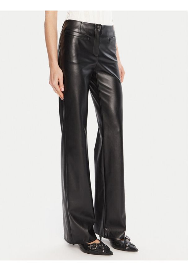 Patrizia Pepe Spodnie skórzane 8P0757 E005 Czarny Regular Fit. Kolor: czarny. Materiał: syntetyk