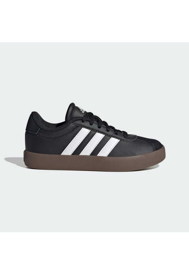Adidas - Buty VL Court 3.0 Kids. Kolor: biały, wielokolorowy, czarny, brązowy. Materiał: zamsz, materiał
