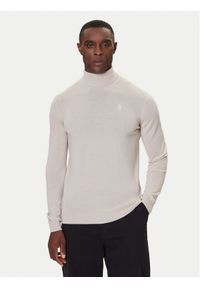 Karl Lagerfeld - KARL LAGERFELD Golf 655058 554399 Beżowy Regular Fit. Typ kołnierza: golf. Kolor: beżowy. Materiał: wełna #1