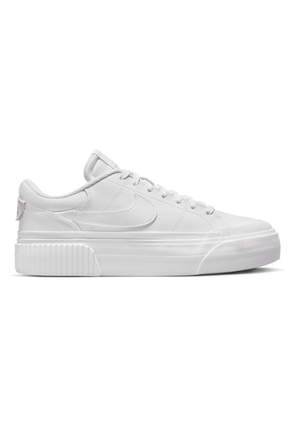 Nike WMNS Court Legacy Lift Sneakersy damskie. Okazja: na co dzień. Kolor: biały. Materiał: guma, syntetyk, skóra. Szerokość cholewki: normalna. Model: Nike Court. Sport: tenis