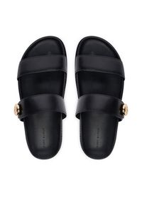 Tory Burch Klapki Romy Sport 183278 Czarny. Kolor: czarny. Materiał: skóra. Styl: sportowy #4