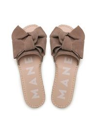 Manebi Espadryle Suede Sandals With Bow W 1.9 J0 Brązowy. Kolor: brązowy. Materiał: zamsz, skóra #3
