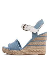 TOMMY HILFIGER - Tommy Hilfiger Espadryle Wedge Sandal FW0FW07079 Niebieski. Kolor: niebieski. Materiał: materiał #4