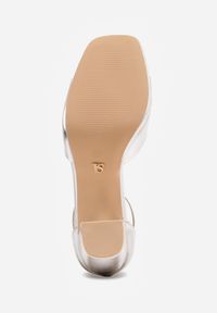 Born2be - Srebrne Sandały VICES na Platformie i Słupku ze Skórzaną Wkładką Phelusa. Okazja: do pracy, na wesele, na spotkanie biznesowe, na ślub cywilny. Zapięcie: pasek. Kolor: srebrny. Materiał: skóra. Obcas: na platformie. Styl: biznesowy. Wysokość obcasa: średni #5