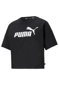 Koszulka sportowa damska Puma Ess Cropped Logo. Kolor: czarny. Długość rękawa: krótki rękaw. Długość: krótkie #1