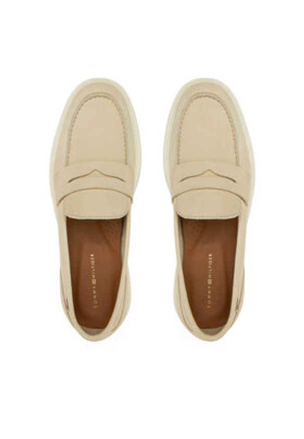 TOMMY HILFIGER - Tommy Hilfiger Loafersy FW0FW08679 Écru. Materiał: nubuk, skóra