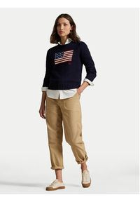 Polo Ralph Lauren Sweter 211896939001 Granatowy Regular Fit. Typ kołnierza: polo. Kolor: niebieski. Materiał: bawełna #3