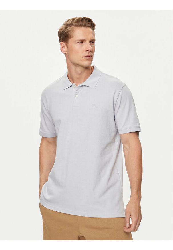 GAP - Gap Polo 586306-13 Szary Regular Fit. Typ kołnierza: polo. Kolor: szary. Materiał: bawełna