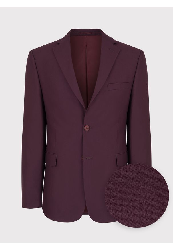 Pako Lorente - PAKO LORENTE – Bordowa marynarka garniturowa P22SF-3G-016-D-S. Okazja: na ślub cywilny, na wesele. Kolor: czerwony. Wzór: gładki. Styl: boho