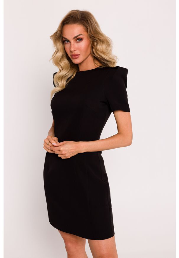 MOE - Elegancka sukienka mini czarna. Kolor: czarny. Styl: elegancki. Długość: mini