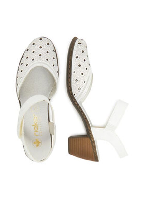 Rieker Sandały 40991-80 Biały. Kolor: biały. Materiał: skóra