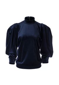 ANIA KUCZYŃSKA - Welurowa bluzka Melissa Blu. Kolor: niebieski. Materiał: welur #2