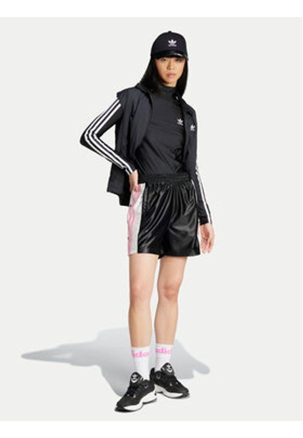 Adidas - adidas Bluzka adicolor 3-Stripes IZ3200 Czarny Slim Fit. Kolor: czarny. Materiał: syntetyk