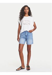 Emporio Armani T-Shirt EW000616 AF12187 U1131 Biały Loose Fit. Kolor: biały. Materiał: wiskoza #4