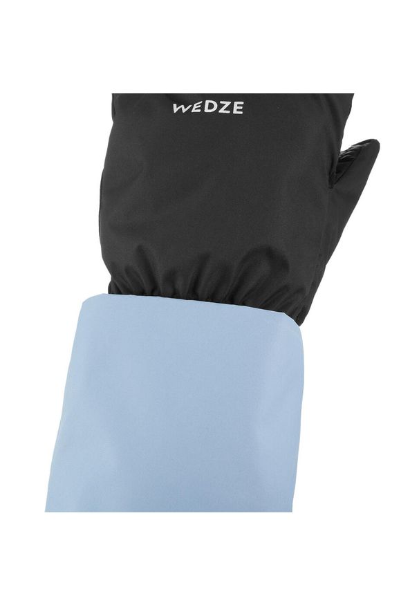 WEDZE - Rękawice narciarskie dla dorosłych Wedze 100 Light. Kolor: czarny. Materiał: syntetyk, futro, tkanina. Sezon: zima. Sport: narciarstwo