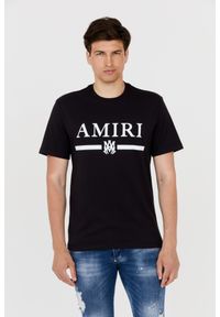 Amiri - AMIRI T-shirt męski czarny z podkreślonym logo. Kolor: czarny