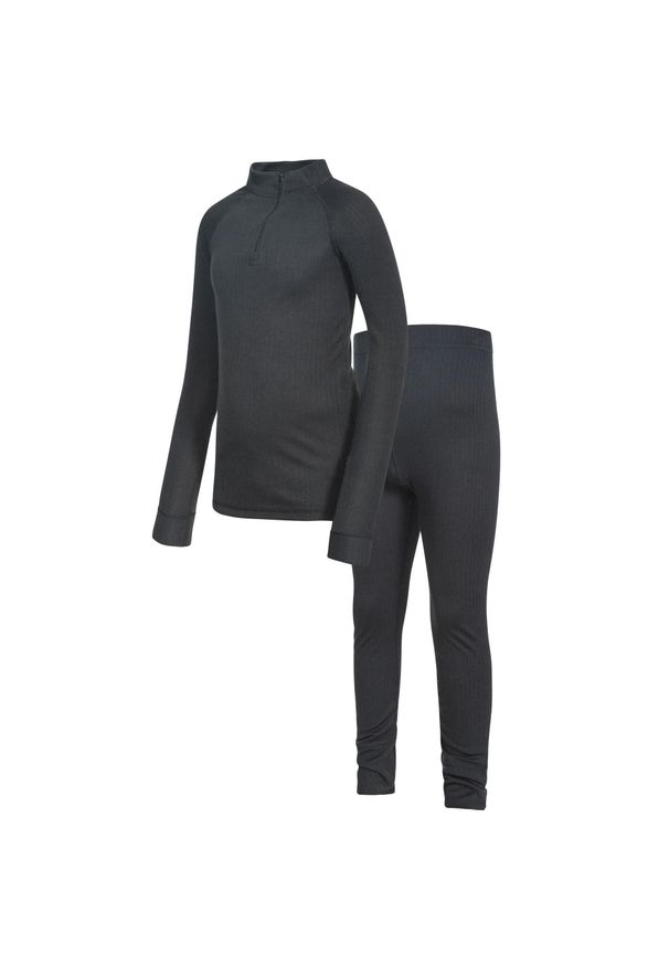 TRESPASS - Zestaw Bielizny Termoaktywnej Unite360 Dla Dzieci I Niemowląt. Kolor: czarny. Sezon: lato. Sport: turystyka piesza