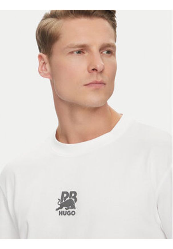 Hugo - HUGO T-Shirt Deckies_RB 50542766 Biały Regular Fit. Kolor: biały. Materiał: bawełna