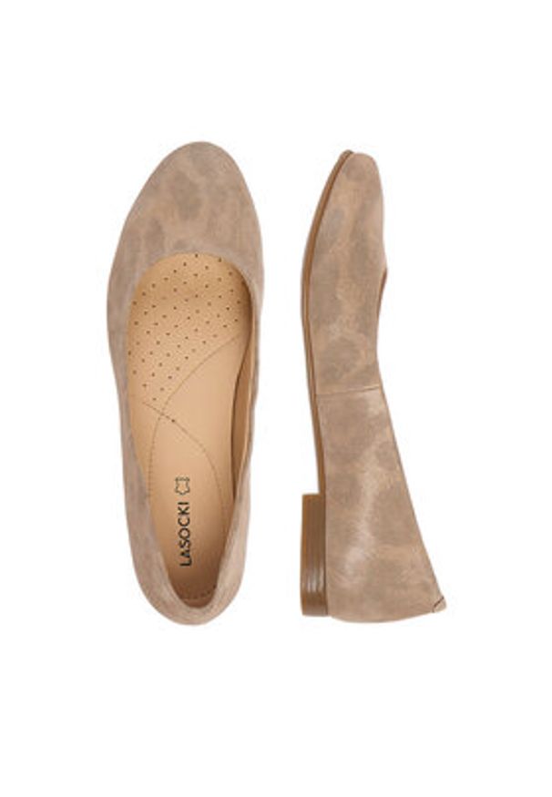 Lasocki Baleriny CEO-RST-ERICA-50 Beżowy. Kolor: beżowy. Materiał: skóra, zamsz