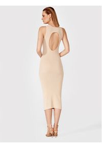 Simple Sukienka letnia SUD013 Beżowy Slim Fit. Kolor: beżowy. Materiał: syntetyk. Sezon: lato #4