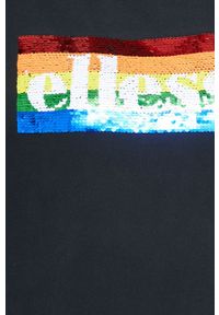 Ellesse bluza Rainbow pack kolor czarny z kapturem z aplikacją. Okazja: na co dzień. Typ kołnierza: kaptur. Kolor: czarny. Materiał: dzianina. Wzór: aplikacja. Styl: casual